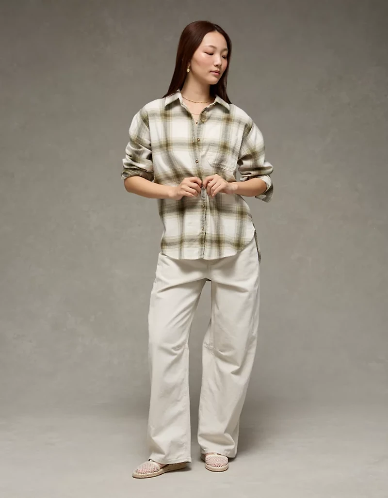 AE Oversized Flannel Shirt