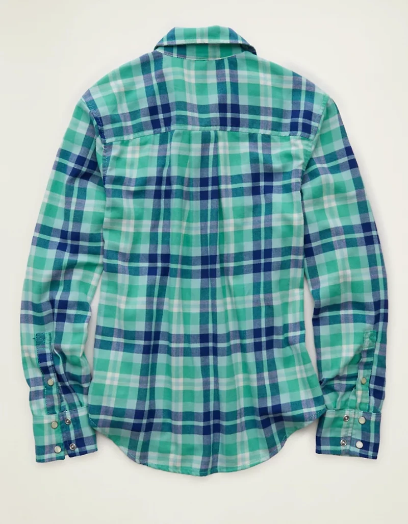 AE Throwback Flannel Button-Up Shirt