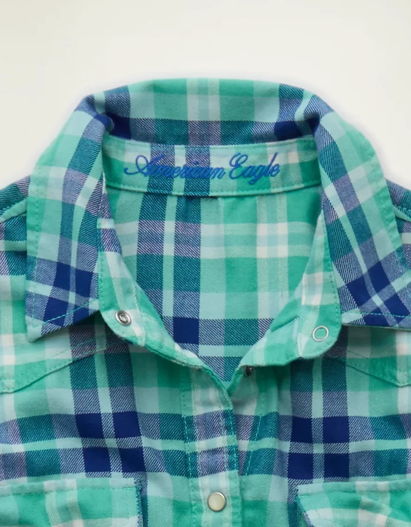 AE Throwback Flannel Button-Up Shirt