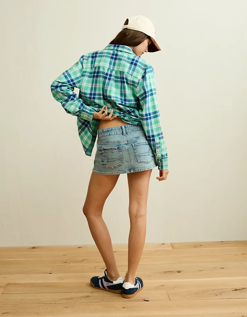 AE Throwback Flannel Button-Up Shirt