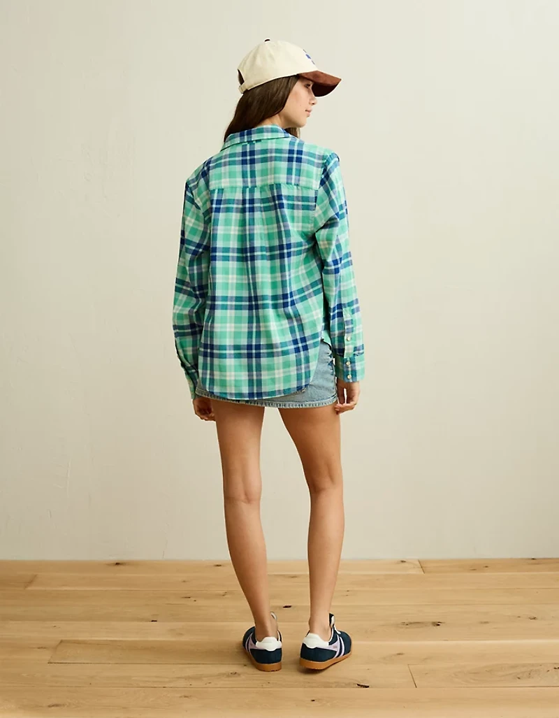 AE Throwback Flannel Button-Up Shirt