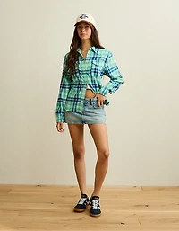 AE Throwback Flannel Button-Up Shirt