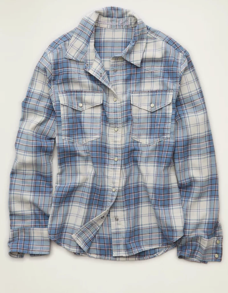 AE Throwback Flannel Button-Up Shirt