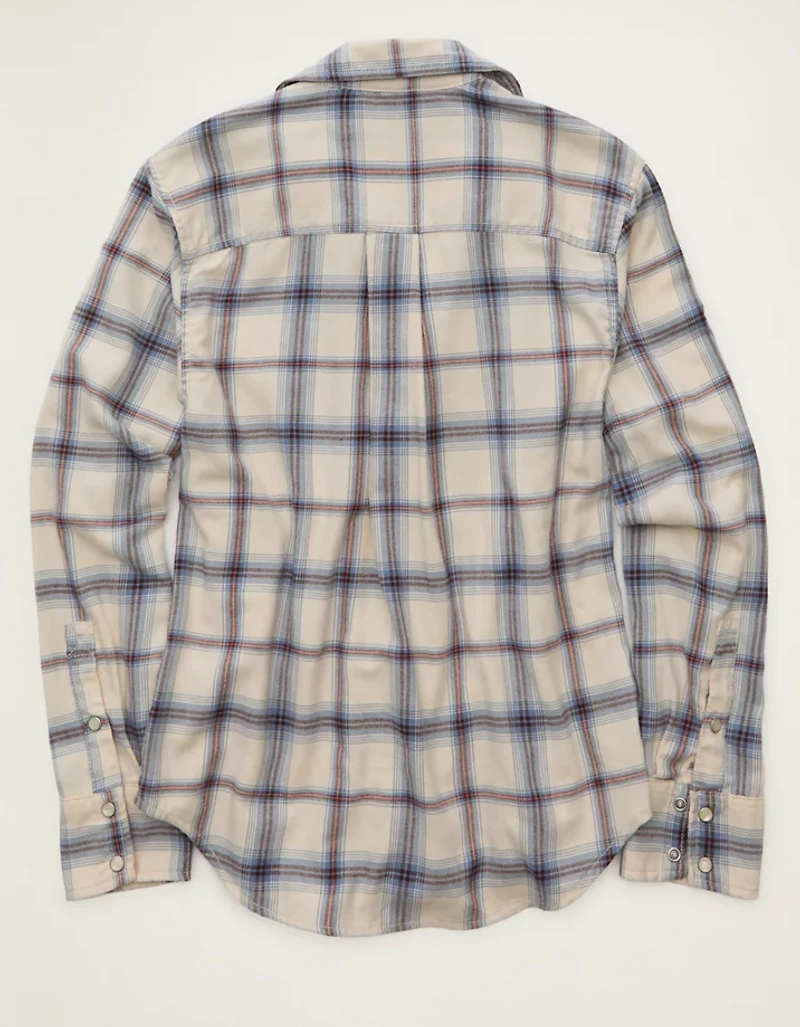 Haut boutonné en flanelle rétro AE