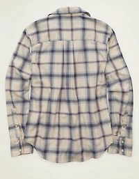 Haut boutonné en flanelle rétro AE