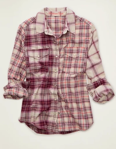 AE Throwback Flannel Button-Up Shirt
