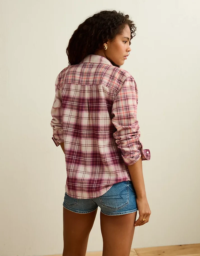 AE Throwback Flannel Button-Up Shirt
