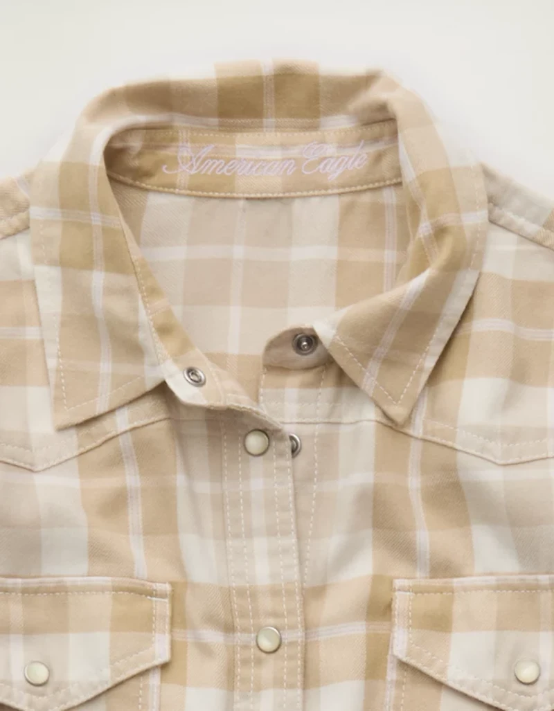 AE Throwback Flannel Button-Up Shirt