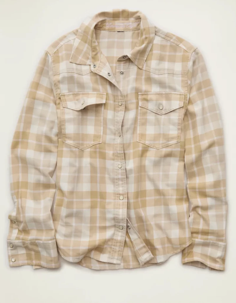 AE Throwback Flannel Button-Up Shirt