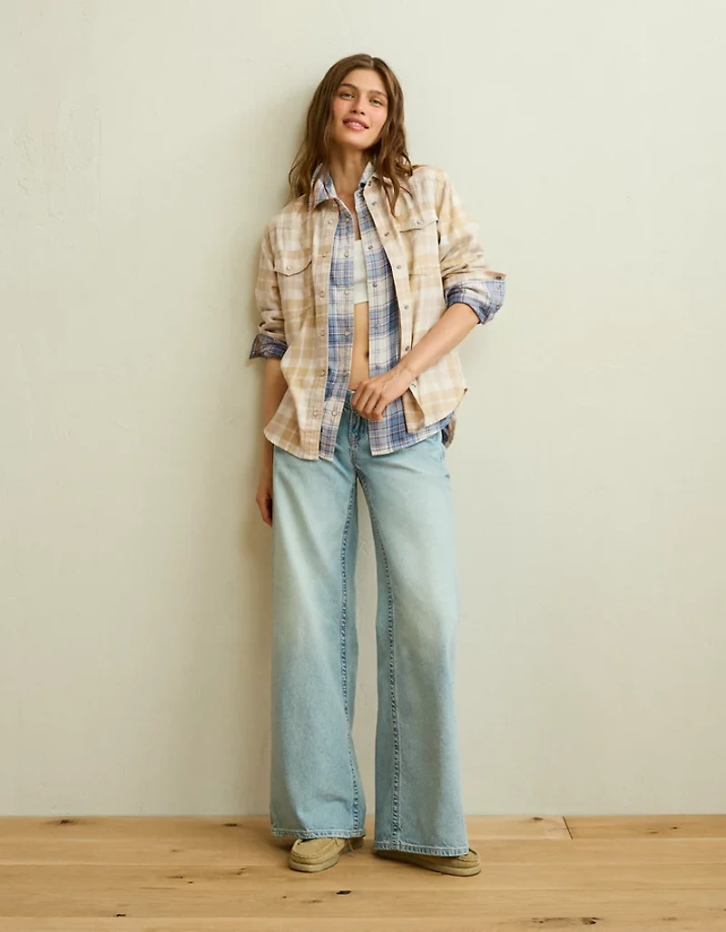 AE Throwback Flannel Button-Up Shirt