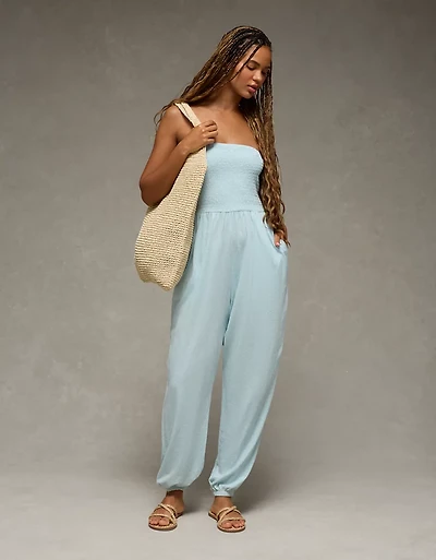 Combinaison-pantalon tube en tricot à smocks Vive le soleil AE