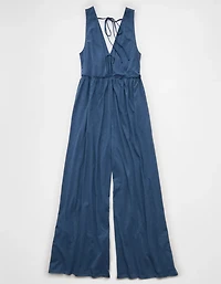 Combinaison-pantalon à encolure en V tricot Vive le soleil AE