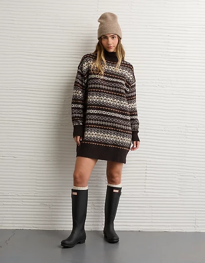 AE Oversized Turtleneck Sweater Mini Dress