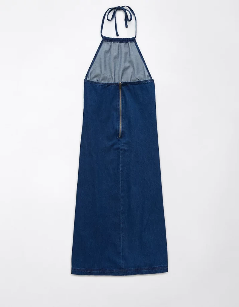 Robe tube mi-longue bain-de-soleil en denim AE