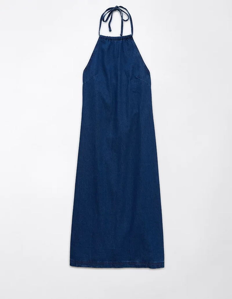 Robe tube mi-longue bain-de-soleil en denim AE