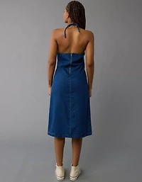 Robe tube mi-longue bain-de-soleil en denim AE