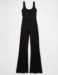 Combinaison-pantalon à jambe évasée et encolure échancrée AE