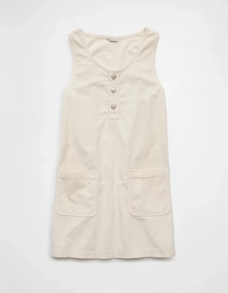 Minirobe tablier en velours côtelé AE