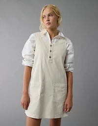 Minirobe tablier en velours côtelé AE