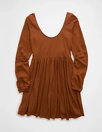 AE Sunchaser Knit Long-Sleeve Scoop Neck Mini Dress