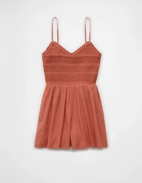 AE Textured Smocked V-Neck Romper