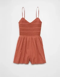 AE Textured Smocked V-Neck Romper