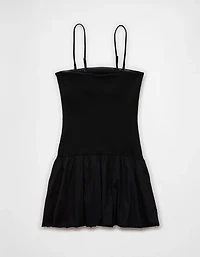 AE Strapless Drop Waist Bubble Mini Dress