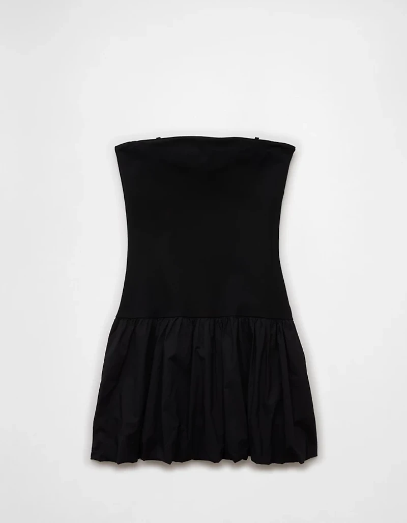 AE Strapless Drop Waist Bubble Mini Dress