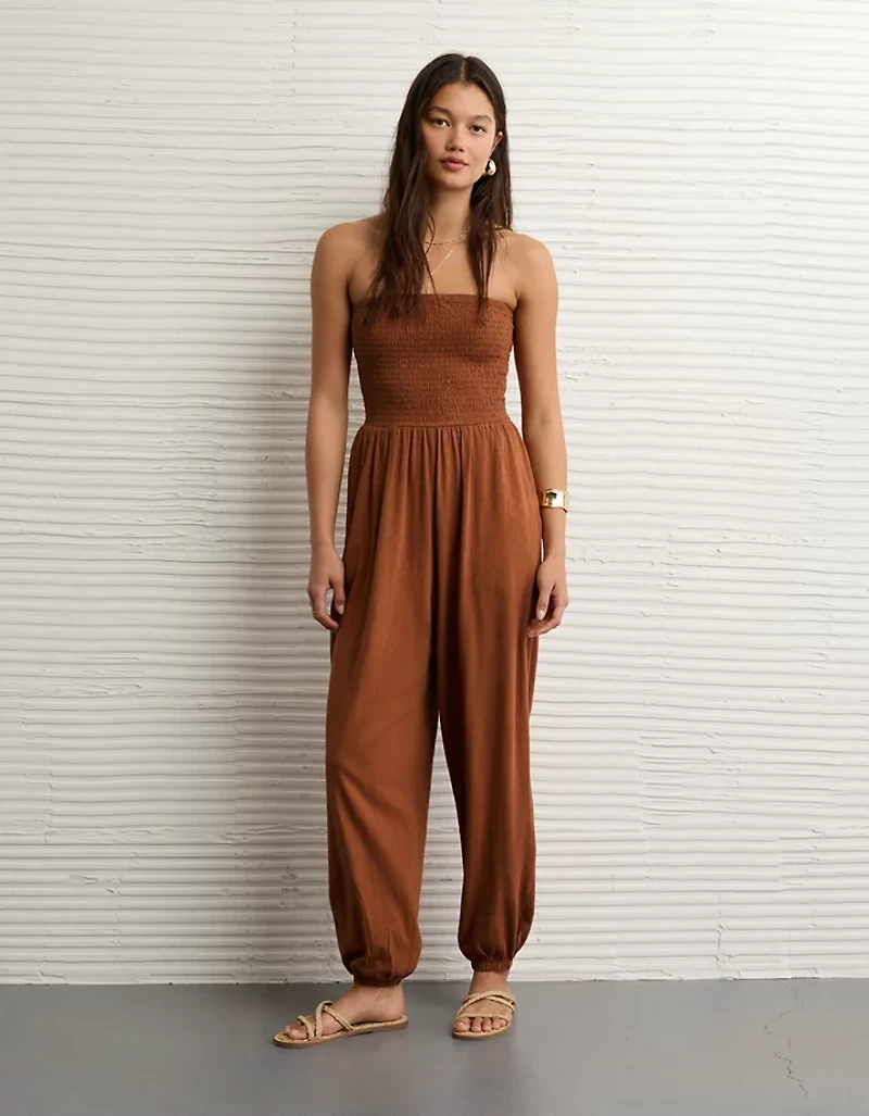 AE Sunchaser Knit Smocked Tube Jumpsuit