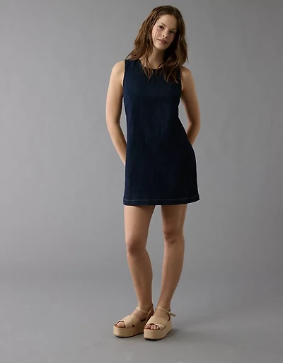 AE Denim Tie Back Mini Shift Dress