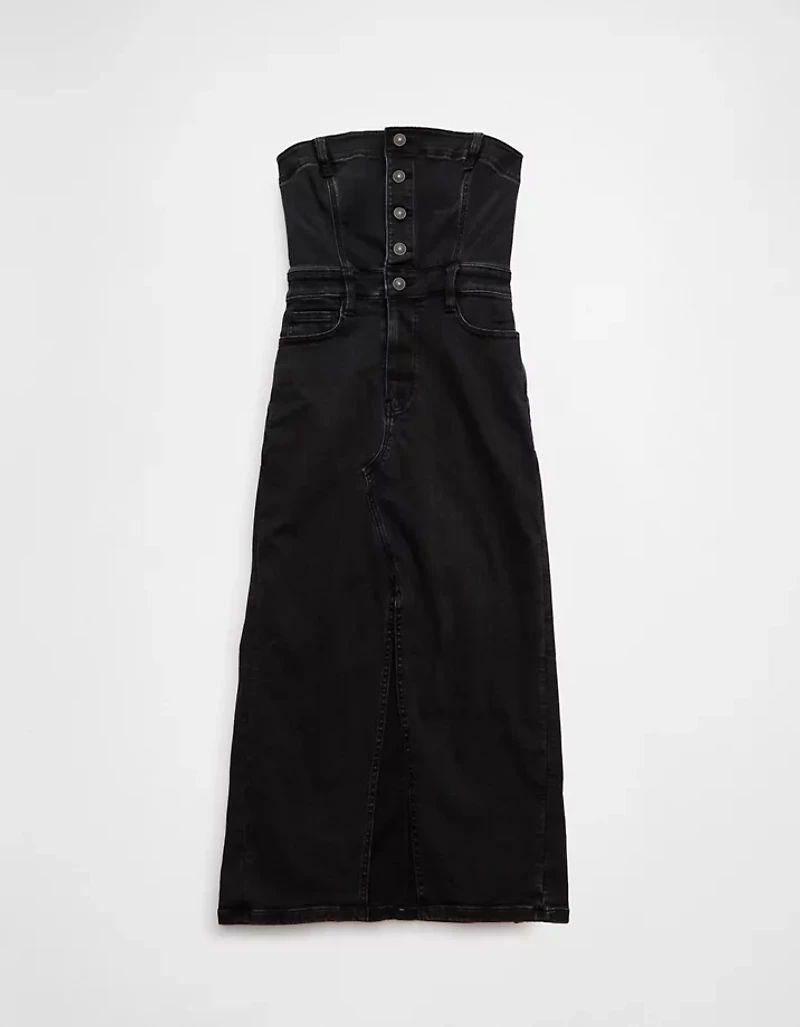 AE Denim Tube Top Midi Dress