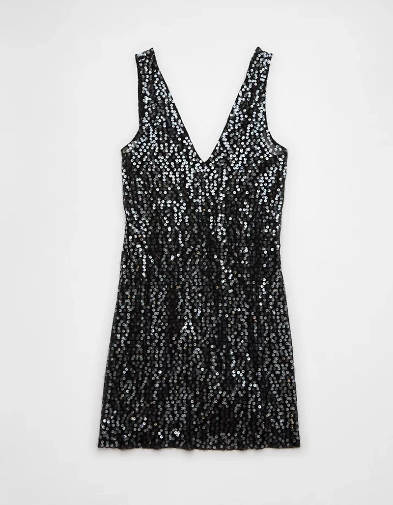 AE Sequin V-Neck Mini Slip Dress