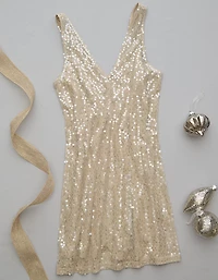 AE Sequin V-Neck Mini Slip Dress
