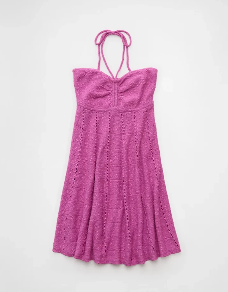 AE Halter Crochet Mini Dress
