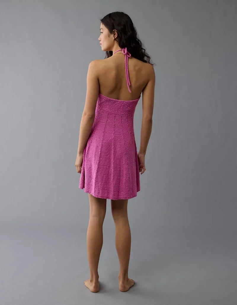 AE Halter Crochet Mini Dress