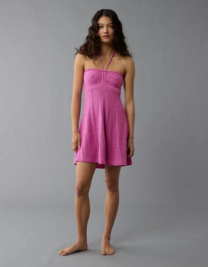 AE Halter Crochet Mini Dress