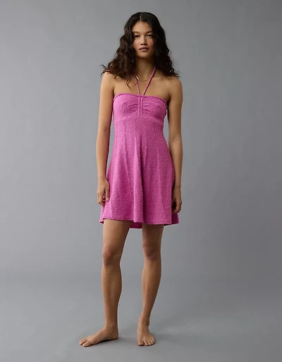 AE Halter Crochet Mini Dress