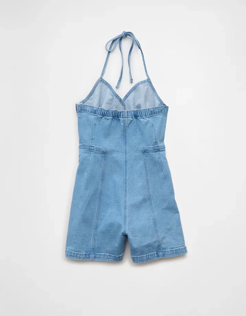 Barboteuse à licou en denim AE