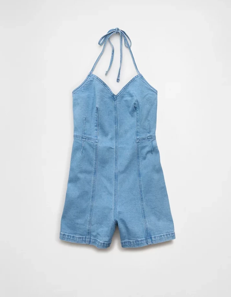 Barboteuse à licou en denim AE