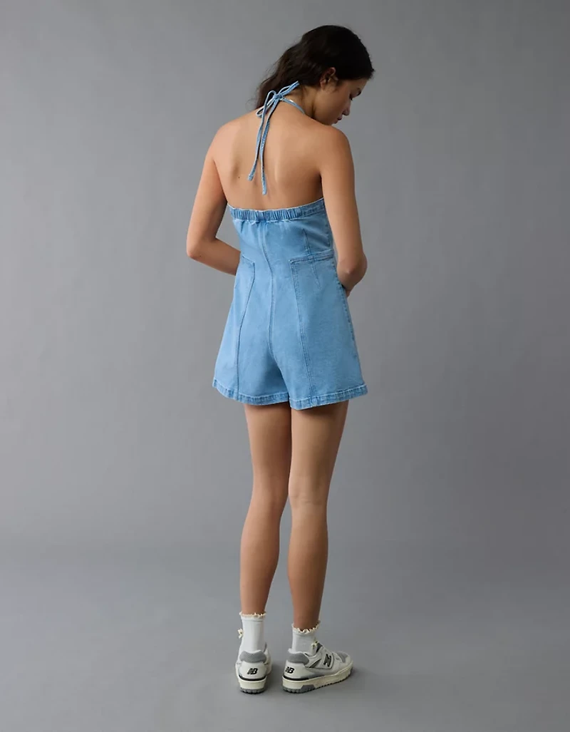 Barboteuse à licou en denim AE