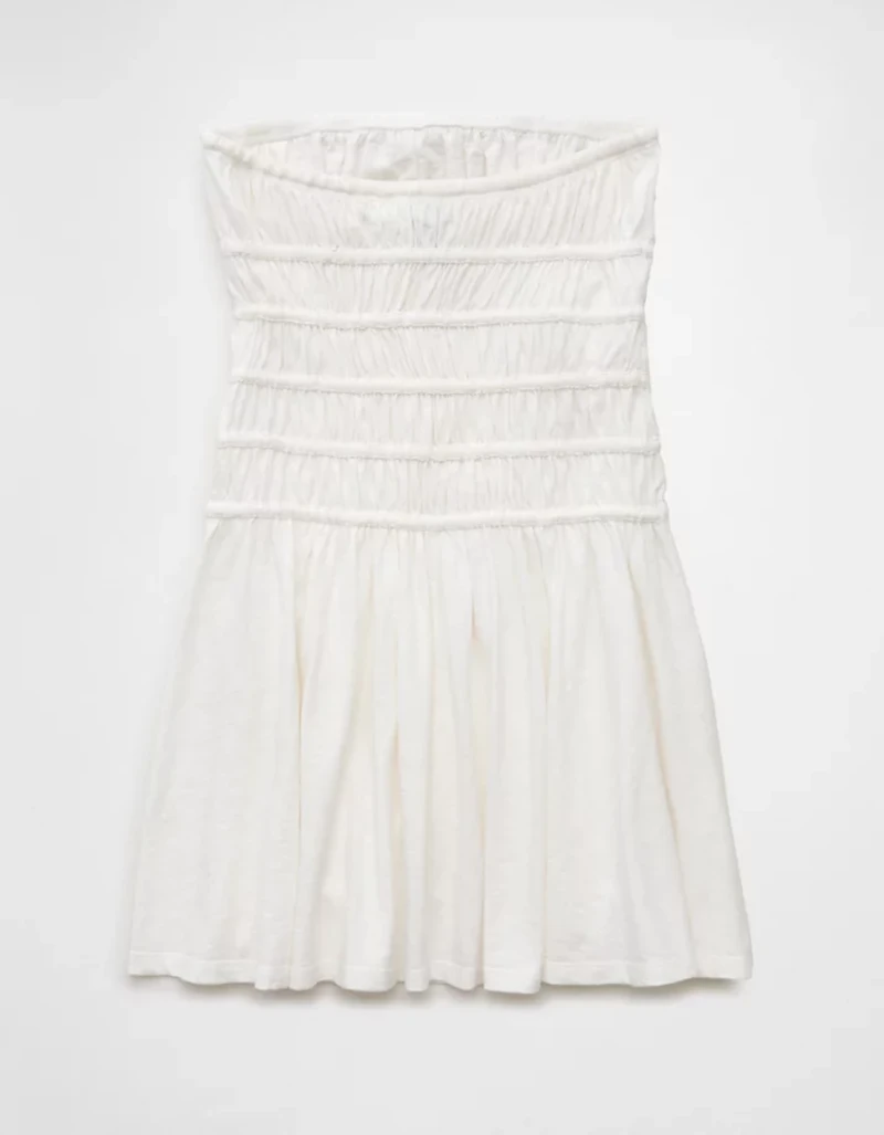 AE Sunchaser Knit Strapless Smocked Bodice Mini Dress