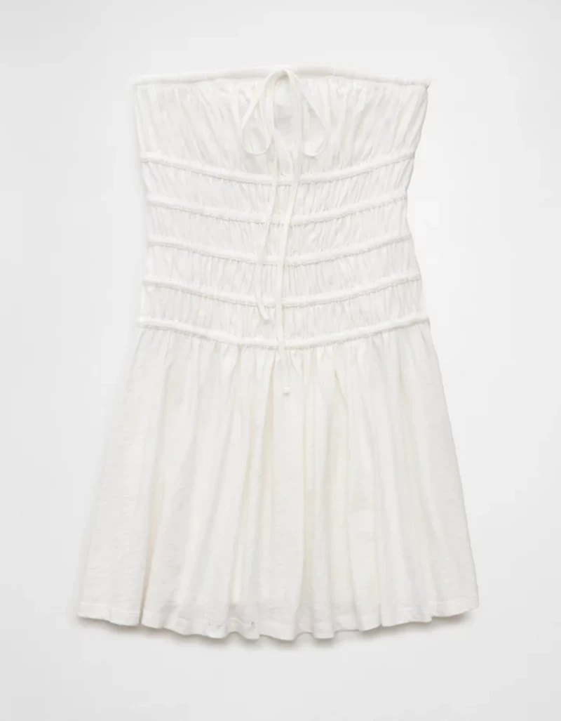 AE Sunchaser Knit Strapless Smocked Bodice Mini Dress