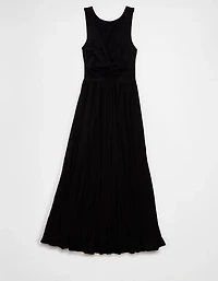 Robe mi-longue à fente et torsade au dos AE