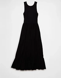 Robe mi-longue à fente et torsade au dos AE