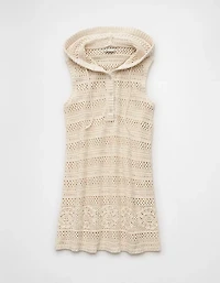 AE Crochet Hooded Mini Dress