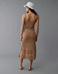 Robe très longue moulante crochetée AE