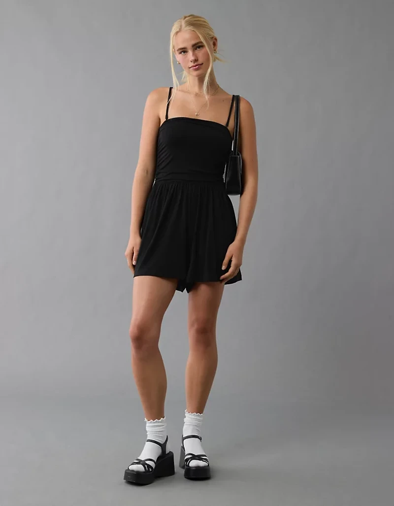 AE Strapless Ruched Romper