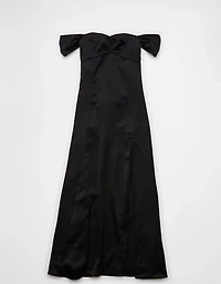 AE Satin Sweetheart Off-The-Shoulder Maxi Dress