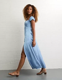 AE Satin Sweetheart Off-The-Shoulder Maxi Dress