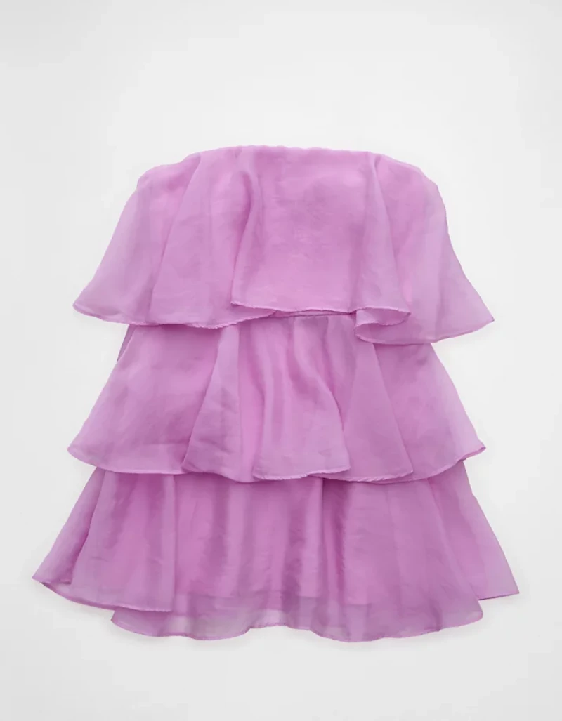 AE Strapless Ruffle Tiered Mini Dress